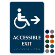 Accessible Exit with Right Arrow Braille Sign