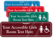 Accessible Girls Room Symbol Sign