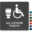 All-Gender Toilets TactileTouch Handicap Sign with Braille