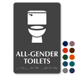 All Gender Toilets TactileTouch Restroom Sign with Braille