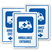 Ambulance Entrance Hospital Sign with Medical Van Symbol