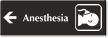 Anesthesia Engraved Directional Sign with Left Arrow Symbol