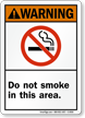 Don't Smoke In This Area Sign