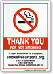 Thank you for not smoking Sign