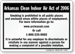Arkansas Clean Indoor Air Act 2006 Sign