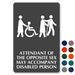 Accompany Disabled Person Select-a-Color Engraved Sign