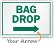 Directional Bag Drop Sign
