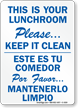 Bilingual This Is Your Lunchroom Sign