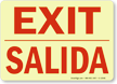 Bilingual Exit Salida Glow Sign