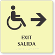 Bilingual Exit Salida Right Arrow Sign
