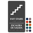 Bilingual Exit Stairs, Escalera De Salida Sign