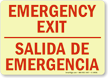 Bilingual Emergency Exit Glow in the Dark Sign