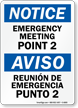 Bilingual Emergency Meeting Point 2 Sign