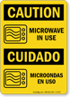 Microwave In Use, Microondas En Uso Sign