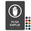 Bilingual Push Empuje TactileTouch Braille Sign