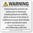 BPA Exposure Prop 65 Sign