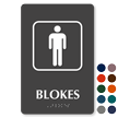 Blokes TactileTouch Braille Australian Humorous Restroom Sign