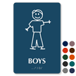 Boys Stick Figure TactileTouch Braille Restroom Sign