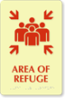 Area Of Refuge Assembly Point Pictogram Braille Sign
