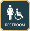 Restroom, with Women/ISA Handicapped Graphic Braille Sign