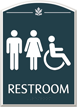 Restroom, with Male/Female/ISA Handicapped Graphic Braille Sign
