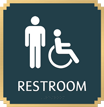 Restroom, with Men/ISA Handicapped Graphic Braille Sign