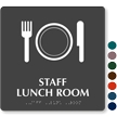 Staff Lunch Room Symbol TactileTouch™ Sign with Braille