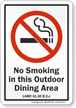 Los Angeles No Smoking In This Outdoor Dining Area Sign