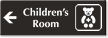 Children's Room Engraved Sign, Teddy, Left Arrow Symbol