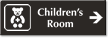 Children's Room Engraved Sign with Right Arrow Symbol
