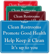 Clean Restrooms Promote Health ShowCase Wall Sign
