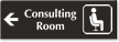 Consulting Room Engraved Wayfinding Sign, Left Arrow Symbol
