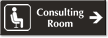 Consulting Room Engraved Sign with Right Arrow Symbol