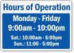 Personalized Hours Of Operation Sign