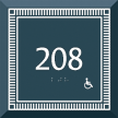 Custom Azteca Room Number Braille Signs with Border, 5.5