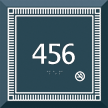 Custom Azteca Room Number Braille Sign with Border, 5.5