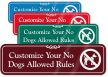 Custom ShowCase No Dog Sign