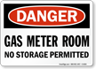 Danger Gas Meter Room Sign
