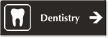 Dentistry Engraved Sign, Tooth, Right Arrow Symbol
