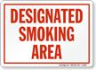 Designated Smoking Area (red text)