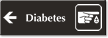 Diabetes Engraved Sign with Left Arrow Symbol