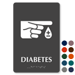 Diabetes Braille Sign with Finger Blood Drop Symbol