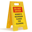 Women Restroom Closed For Cleaning Sign