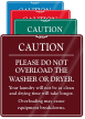 Caution. Please Do Not Overload Washer Sign