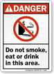 Do Not Smoke Eat or Drink Sign