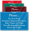 Do Not Flush Feminine Hygiene Products Sign