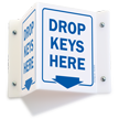 Drop Keys Here Projecting Sign
