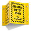 Electric Meter Room No Storage Projecting Sign