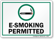 E-Smoking Permitted With Graphic Sign