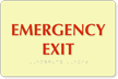 Emergency Exit Tactile Touch Braille Glow Sign